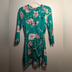 Green floral Harlow shirt dress size XS NWOT